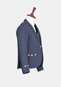 Indigo Blue Tweed Argyle Jacket