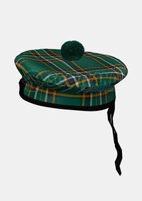 Irish Tartan Balmoral Hat Front Side