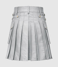 Light Grey Leather Kilt Back