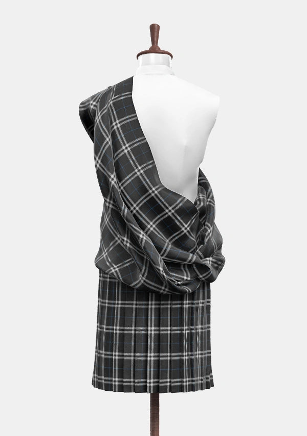 London Fog Black Tartan Great Kilt Back