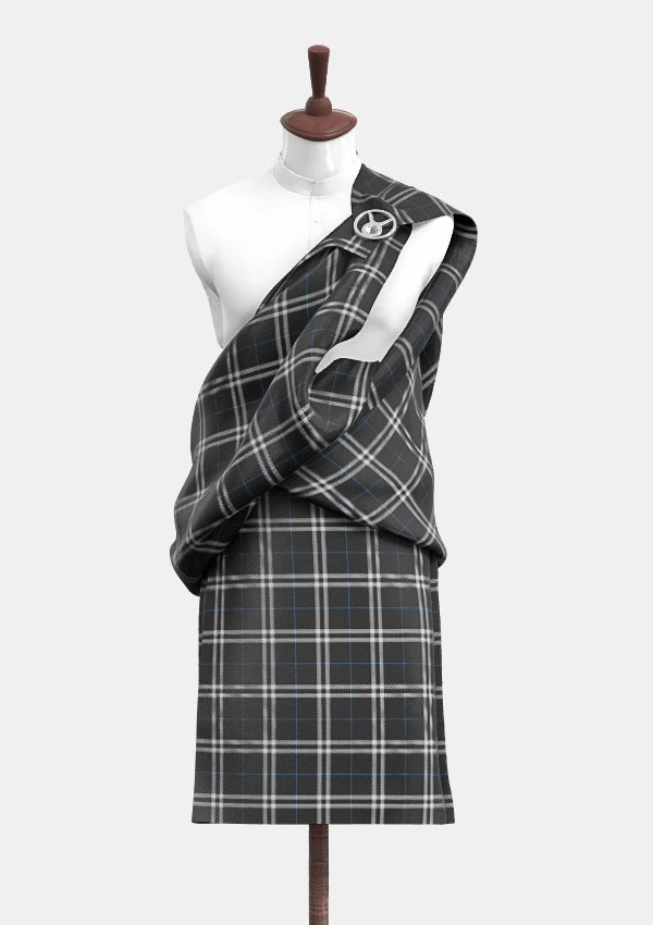 London Fog Black Tartan Great Kilt Front