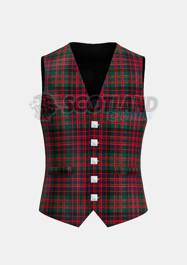 Macdonald Clan Tartan Waistcoat Front