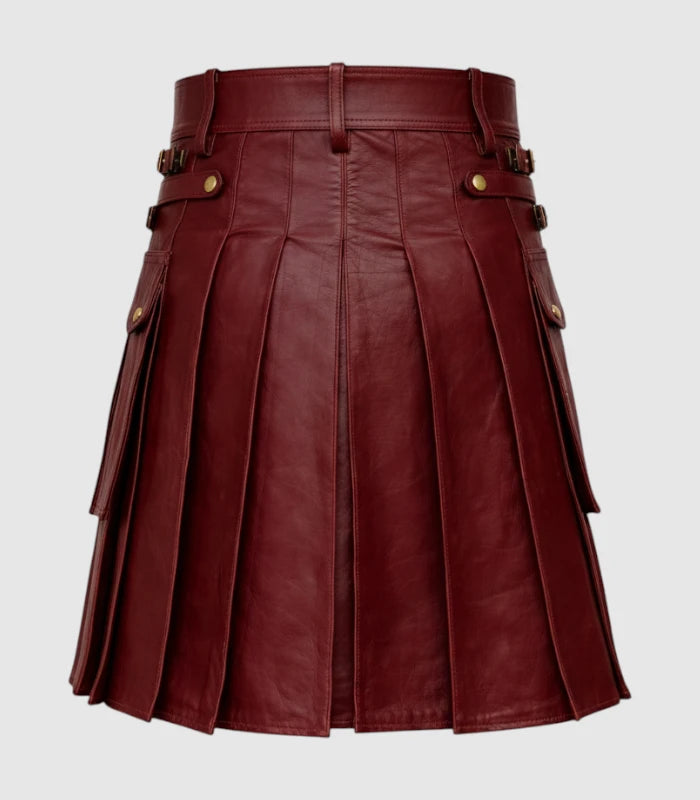 Maroon Leather Kilt Back