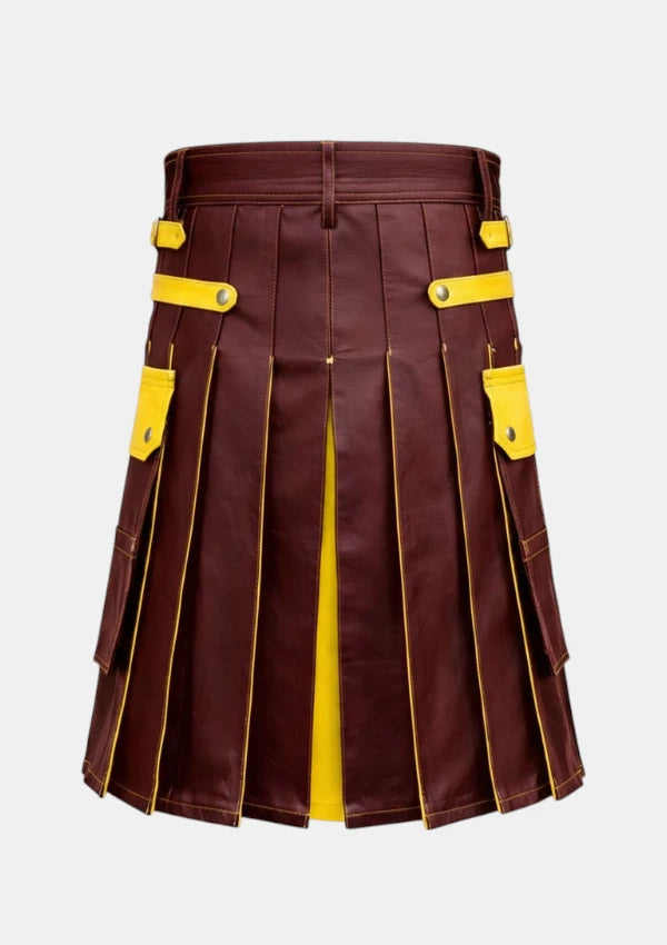 Maroon_and_Yellow_Leather_Hybrid_Utility_Kilt_Back