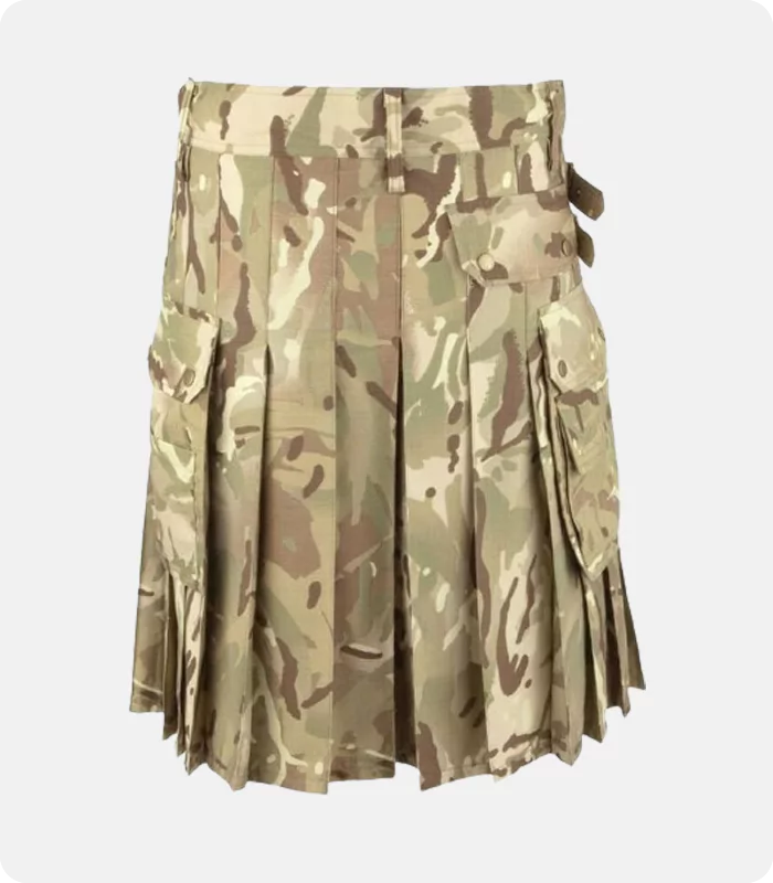 Multi Camouflage Tactical Kilt Back