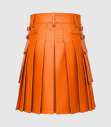 Orange Leather Kilt Back