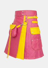 Pink_and_Yellow_Leather_Hybrid_Utility_Kilt_Left
