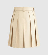 Plain Beige Cream Leather Kilt Back