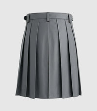 Plain Grey Leather Kilt Back