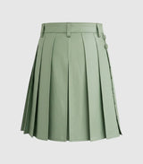 Plain Light Green Leather Kilt Back