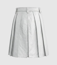 Plain Light Grey Leather Back
