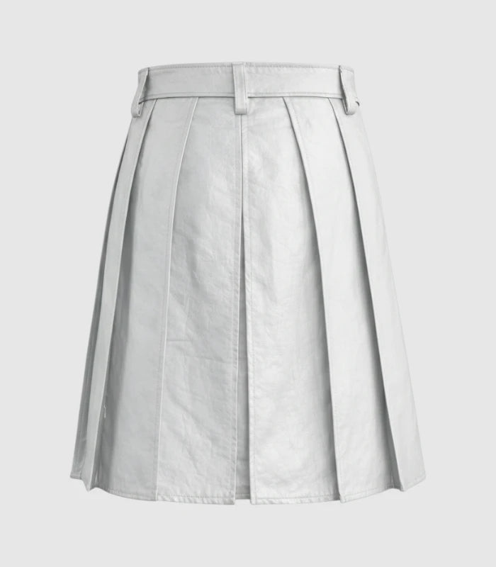 Plain Light Grey Leather Back