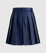 Plain Navy Blue Leather Kilt Back