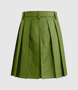 Plain Olive Green Leather Kilt Back