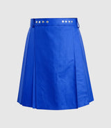 Plain Royal Blue Leather Kilt Front