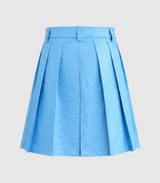 Plain Sky Blue Leather Kilt Back