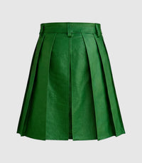 Plain Standard Green Leather Kilt Back
