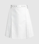 Plain White Leather Kilt Front