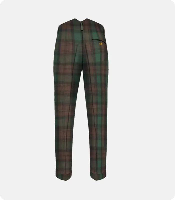 Premium Quality Brown Watch Tartan Trousers Back