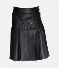 Premium Quality Scottish Black Leather Kilt