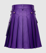 Purple Leather Kilt Back