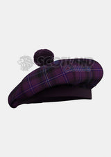 Purple Tartan Tam O' Shanter Hat