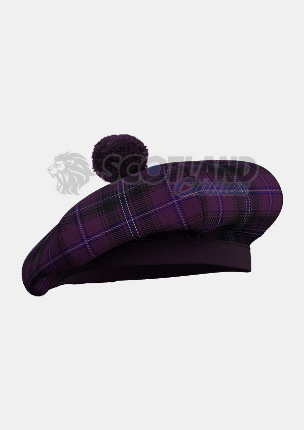 Purple Tartan Tam O' Shanter Hat