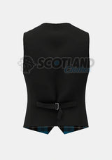 Ramsay Blue Tartan Waistcoat Back