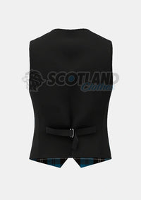 Ramsay Blue Tartan Waistcoat Back