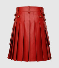 Red Leather Kilt Back