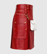 Red Leather Kilt Right Side