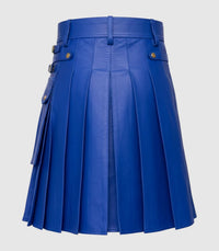 Royal Blue Leather Kilt Back