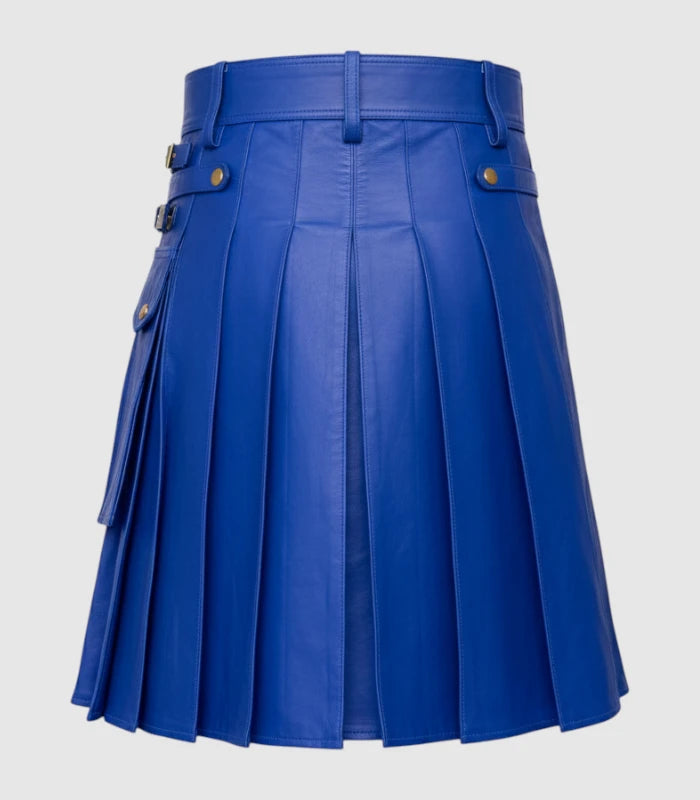Royal Blue Leather Kilt Back
