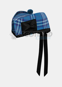Saltire Tartan Glengarry Hat Front