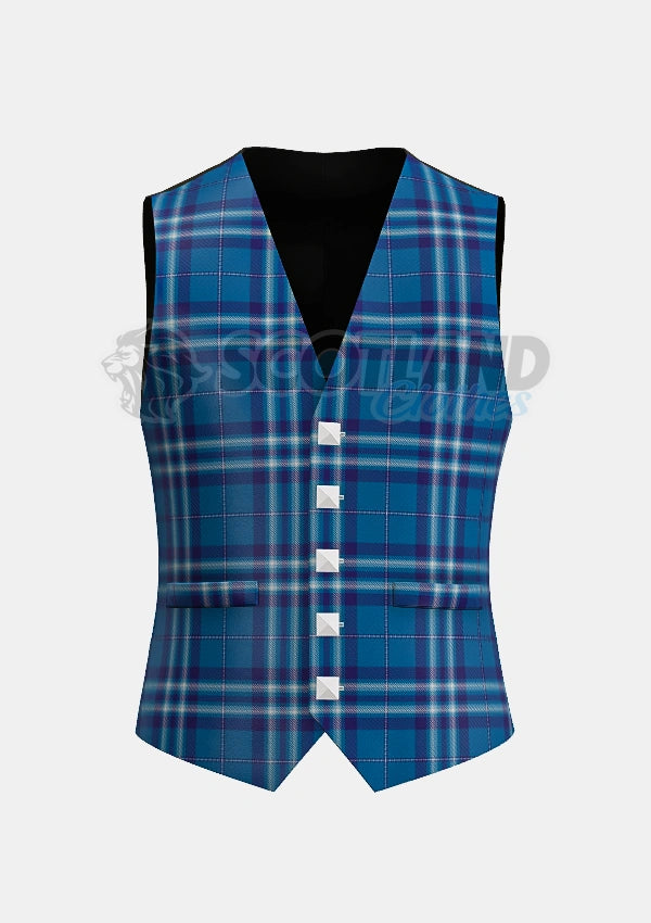 Saltire Tartan Waistcoat Front
