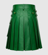 Standard Green Leather Kilt Back