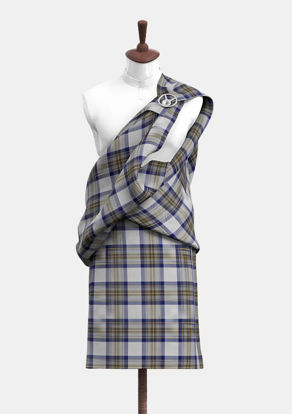 Stewart, Dress Blue Tartan Great Kilt Front