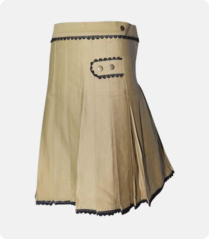 Stylish Brown Women’s Utility Kilt Side