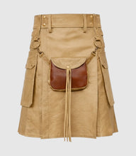 Tan Leather Kilt Front