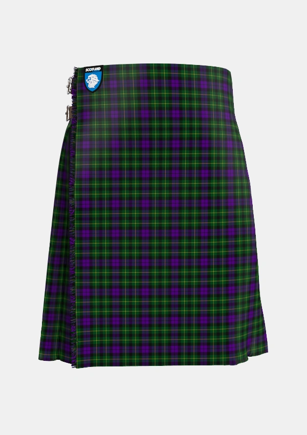 Traditional_Abercrombie_Wilsons_No2_64_Tartan_1048_kilt_front_image_with_pleated_design_and_adjustable_buckles_for_men