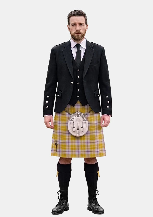 Traditional_Ailsa_Gold_Tartan_7605_Kilt_and_Argyle_Jacket_Kilt_Outfits_front_image