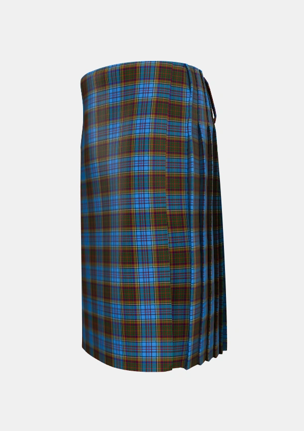 Traditional_Anderson_Coulson_Bonner_2_Tartan_1350_kilt_left_image_with_pleated_design_and_adjustable_buckles_for_men