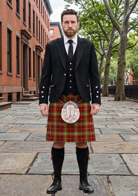 Traditional_Antrim_County_Crest_Range_Tartan_Kilt_and_Argyle_Jacket_Kilt_Outfit_front_image