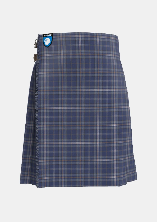 Traditional_Arran_Mist_tartan_front_image_with_pleated_design_and_adjustable_buckles_for_men