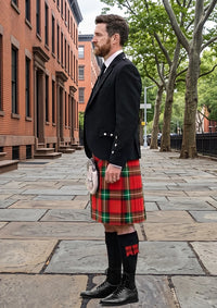 Traditional_Bacon_Red_Tartan_Kilt_and_Argyle_Jacket_Kilt_Outfit_left_image