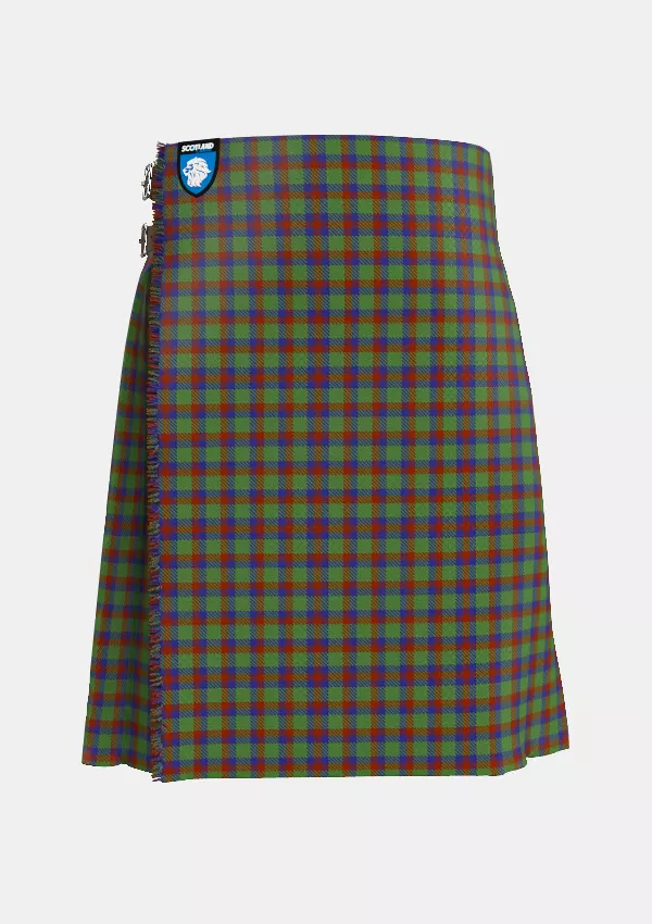 Traditional_Bain_E_Tartan_15040_kilt_front_image_with_pleated_design_and_adjustable_buckles_for_men