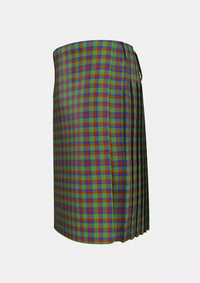 Traditional_Bain_E_Tartan_15040_kilt_left_image_with_pleated_design_and_adjustable_buckles_for_men