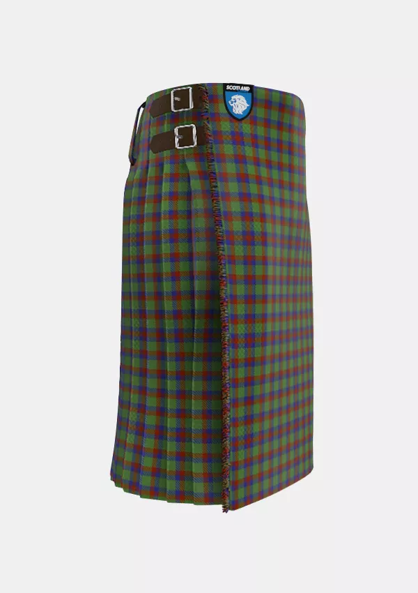 Traditional_Bain_E_Tartan_15040_kilt_right_image_with_pleated_design_and_adjustable_buckles_for_men