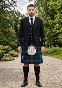 Traditional_Barnes_Hunting_Tartan_2244_Kilt_and_Argyle_Jacket_Kilt_Outfit_front_image