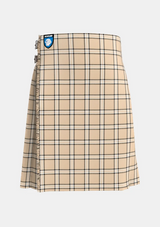 Traditional_Beige_tartan_kilt_front_image_with_pleated_design_and_adjustable_buckles_for_men